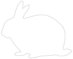 Free printable bunny banner by landeelu. White Rabbit Outline Free Printable Bunny Template