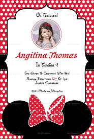Easy birthday invitation card/mickey mouse invitation card/greetings card. Birthday Minnie Mouse Invitation Card Design Template In Word Psd Publisher