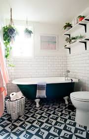 Blue floor tiles, white wall. 25 Eclectic Bathrooms That Really Inspire Digsdigs