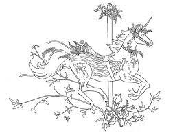 Carousel Horse Printable Coloring Page Book Unicorn Horse Fantasy Art Horse Coloring Pages Coloring Pages Unicorn Coloring Pages