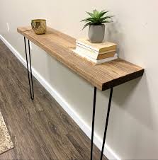 Narrow Console Table Farmhouse Foyer Bench 28 Hairpin Leg Wooden Rustic Hallway Table Entry Table Sideboard Table Wall Mounted Bench In 2020 Rustic Hallway Table Farmhouse Console Table Narrow Console Table