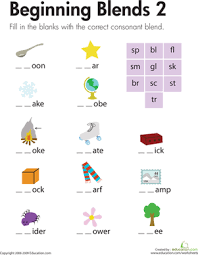 It's reading phonetically two letters listening and imitating the blending of the sounds enables your child to decode the syllables little by little. Beginning Blends 2 Worksheet Education Com
