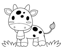 A cow is a nice animal that is calm and friendly. Printable Baby Cow Coloring Page