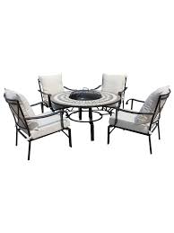 Adding a fire pit to your patio can really spruce up the look of your patio, making it a unique place to a patio with a couple of lounge chairs, walkway, barbecue grill, an accompanying swimming pool, or patios with fire pits lend a rustic charm as well as elegance and beauty, while providing the perfect. Lg Outdoor Casablanca 4 Seater Garden Round Table Lounging Set With Firepit Charcoal At John Lewis Partners
