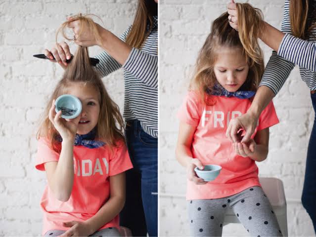 Prepping the Half-Up Top Knot, AI generated