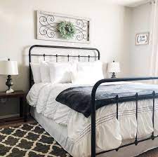See more ideas about iron bed, wrought iron beds, bed. Farmhouse Bedroom With Rod Iron Bed Rod Iron Bed Bedroom Pictures Above Bed Bedroom Diy