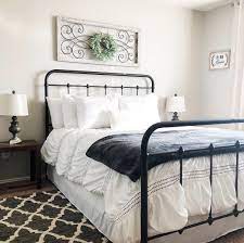 Skilled craftsmen in america created handmade iron beds from the late 19th century until the start. Farmhouse Bedroom With Rod Iron Bed Modern Bedroom Furniture Bedroom Diy Rod Iron Bed