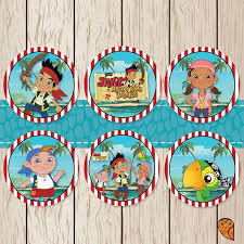 Printable Disney Jake And The Neverland Pirates Stickers Cupcake Toppers Jake And The Neverland Cupcake Toppers Printable Pirate Cupcake Party Food Themes