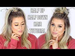 Easy Half Up Half Down Hairstyles How To Do Half Up Half Down Hair Quick Easy Hair Tuto Hair Tutorials Easy Half Up Hair Hair Tutorials For Medium Hair
