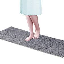 xiyunte tapis de bain antiderapant 50 x 140 cm securite de la salle de bain moquettes chenille tapis de bain la tapis de bain tapis salle de bain paillassons