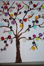 Baum Aus Knopfen Auf Keilrahmen Keilrahmen Basteln Gestalten