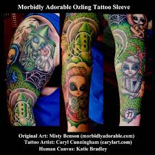 See more ideas about tattoos, art tattoo, body art tattoos. Morbidly Adorable Ozling Wizard Of Oz Tattoo Art Sleeve By Misty Monster Benson From Kitsch Art Gallery