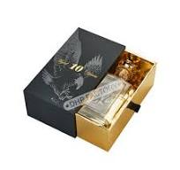 OEM ODM Drawer Paper Box Luxury Whisky Packaging Box With Ribbon