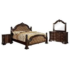 Hardwoods, such as oak and walnut, are strong and naturally striking. Foa Cathey 4pc Dark Brown Wood Bedroom Set King Nightstand Dresser Mirror Idf 7296da Ek 4pc