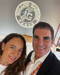 Tennis Jamaica President, John P. Azar, and Director, Gabriela Azar, at  @rolandgarros for a series of ITF and French Tennis Federation engagements