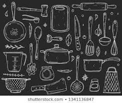 Dessin Cuisine Images Photos Et Images Vectorielles De Stock Shutterstock How To Draw Hands Black And White Sketches Chalkboard Background