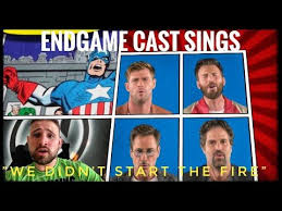 Avengers Endgame Cast Sings We Didn T Start The Fire Reaction Youtube Avengers Song Avengers Singing