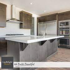 If you're ordering a large countertop or want an elaborate edge design, the bathroom buys: Thick Quartz Countertops Make A Huge Impact In This Contemporary Kitchen Candlelighthomes Utahhomes Utahb New Homes For Sale Contemporary Kitchen New Homes