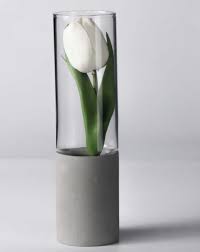 Handmade Concrete Glass Vase Tinvasesdecor Bemalte Blumenkubel Diy Tischdeko Basteln Mit Beton