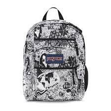 Black And White Jansport Backpack Jansport Big Student Bag In Black White Free Spirit Jansport Jansport Backpacks Big Student Student Backpacks