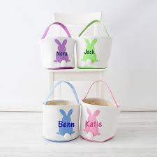 Personalized easter basket (blue chocolate) plush easter basket tote bunny bucket embroidered with kids name. Personalized Easter Basket Home Kitchen Evertribehq Storage Organization
