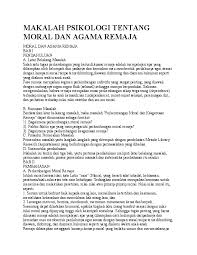 Cara perkembangan moralitas tanggung jawab sosial dan kontrol diri. Doc Makalah Psikologi Tentang Moral Dan Agama Remaja Chatherina Friscilia Eka Putri Academia Edu