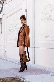 Brown In 2020 Leather Jacket Street Style Spring Outfits Casual Spring Outfits Women Casual