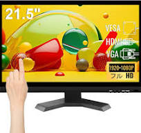 タッチパネル21.5 インチ PC モニター フル HD 1920x1080P タッチスクリーン モニター IPS ディスプレイ、HDMI VGA  USB ポート、内蔵スピーカー