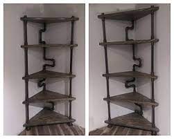 Find the perfect decorative accents at hayneedle, where you can buy online while you explore our room designs and curated looks for tips, ideas & inspiration to help you along the way. Amazon Com Corner Shelves Made Of Industrial Pipe And Solid Wood Freestanding Corner Shelf Unit Handmade