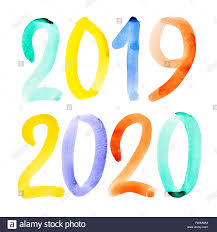 2019 (mmxix) was a common year starting on tuesday of the gregorian calendar, the 2019th year of the common era (ce) and anno domini (ad) designations, the 19th year of the 3rd millennium. Frohes Neues Jahr 2019 2020 Hand Lebendige Aquarell Gezeichnet Schriftzug Stockfotografie Alamy