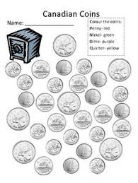 Canadian Canada Money Coins Worksheet Chart Poster Free