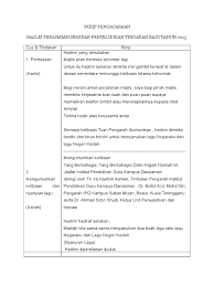 Masuk ke perkarangan majlis, para hadirin diminta untuk berdiri. Teks Pengacara Majlis