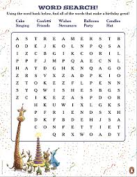 Birthday Celebration Word Search Ten Rules Of The Birthday Wish Word Search Birthday Wishes Birthday Activities