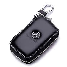 Key ring comprising split ring and revolvable mercedes star logo. Gaocar Auto Parts Car Key Case For Mercedes Benz Genuine Leather Car Smart Key Chain Keychain Holder Metal Hook And Keyring Zipper Bag For Remote Key Fob Black For Mercedes Benz Amazon Com Au Automotive