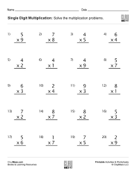 single digit multiplication worksheet set 4 childrens homeschool books workbooks supplies and free worksheets