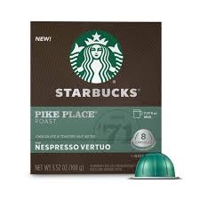 Only compatible with nespresso pods. Starbucks For Nespresso Vertuo Pike Place Medium Roast Coffee 3 52oz 8ct Target