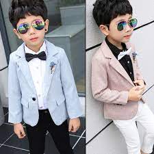 Casual Blazer Coat For Children Boys Freebie Gift Brooch Light Blue Jacket For Prom Graduation Suit Cotton New Kids Clothes Blazers Aliexpress