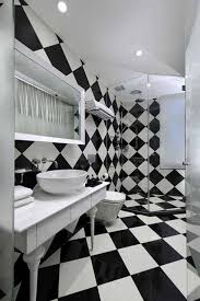 Gain inspiration for your neutral space, no large porcelain floor tiles in this master bath contrast mini glass mosaic tiles on a nearby shower surround. Appealing Black And White Bathrooms Chess Black And White Bathroom Decorating Black And White Black And White Apartment Bathroom Bathroom Black And White Flo Hus