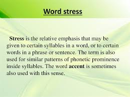 In general, a word is a single element of verbal communication with a unique meaning or use. Word Stress Types Of Word Stress Online Presentation