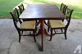 Duncan Phyfe Double Pedestal Dining Table 4 Lyre Harp Chairs 299 Double Pedestal Dining Table Dining Table Duncan Phyfe Table