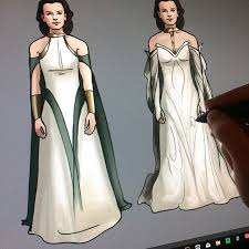 I Ll Admit I Ve Been Designing Star Wars Wedding Dresses For Rey Because I M Like Really Into Reylo Star Wars Wedding Dress Star Wars Wedding Wedding Dresses