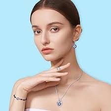 Buy Fansilver 11Pcs Evil Eye Necklaces Pendant for Women Men Hamsa Hand  Necklace Bracelets Evil Eye Earrings Rings Turkish Protection Jewelry Set  Boyfriend Girlfriend Friendship Gift, Alloy Steel, Cubic Zirconia at  Amazon.in