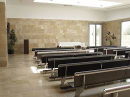 Virgen Blanca Funeral Home In Otazu Spain With Vacante Bench Design By Enric Miralles Modern Library Furniture House Wall Folding Bed
