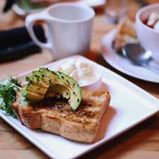 Morning Scenes Thick Sliced Toast With Avocado Olive Oil S P A Hot Mug Of Coffee For Me Inmybowl Avocado Toast Toast Avocado