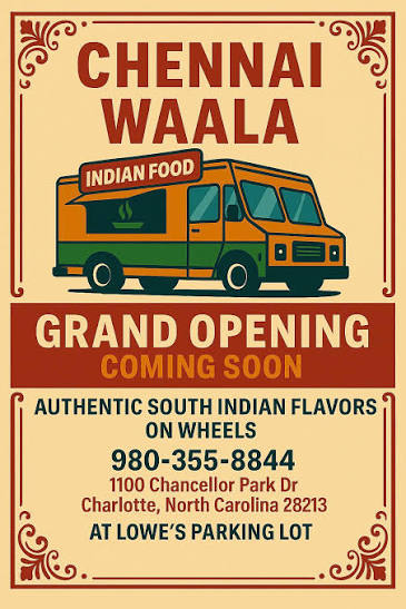 CHENNAIWAALA INDIAN FOOD TRUCK — Indian restaurant food truck in Cornelius, North Carolina