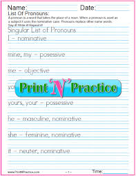 Pronoun Worksheets And Lists Of Pronouns