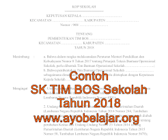 Kegiatan dan anggaran sekolah (rkas). Contoh Sk Tim Bos 2020 Doc Masnurul