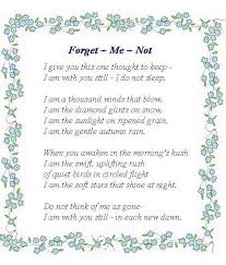 Forget Me Not Remembrance Poems Funeral Poems Kids Poems