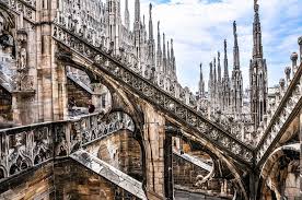 Flying Buttresses And Pinnacles On The Duomo Di Milano Milan Cathedral Milan Italy Milan Cathedral Flying Buttress Duomo