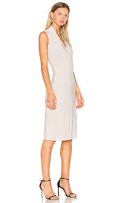 Norma Kamali Sleeveless Side Drape Dress Oyster Women Norma